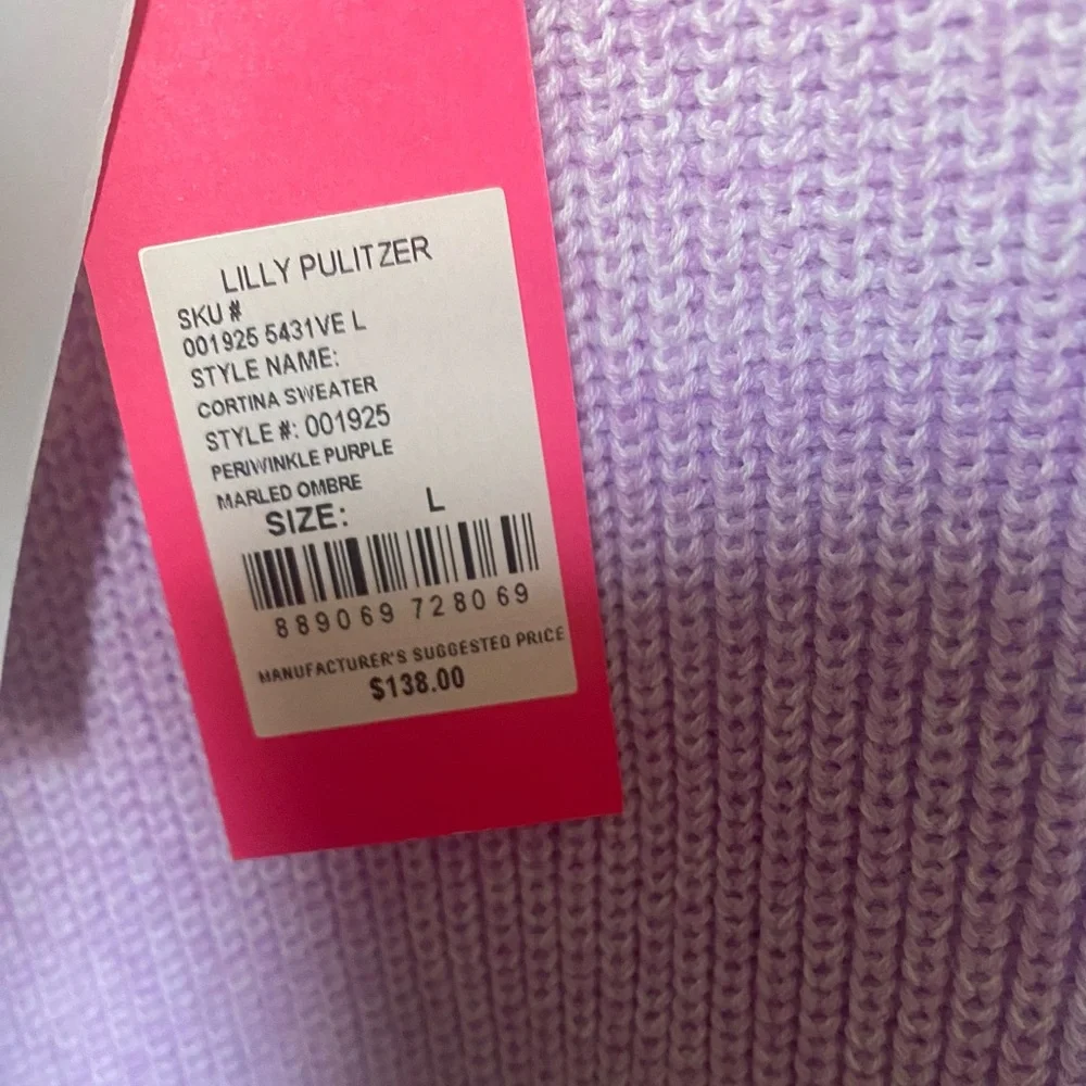 New Lilly Pulitzer Cortina Long Sleeve Sweater Periwinkle
Purple Ombre. Large - Picture 4 of 10